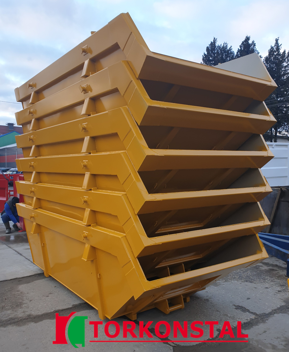 Afvalcontainer 6 m³ (bouw- en sloop afval). Skip open top containers. Multibennes 6 m³ 